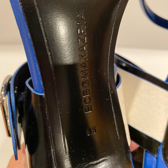 BCBGMaxAzria Nell sandals Heels black blue 6.5 - Picture 5 of 11